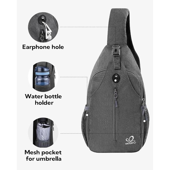 Stylish Crossbody Sling Backpack with Adjustable Strap & Earphone Access - Picture 3 of 6